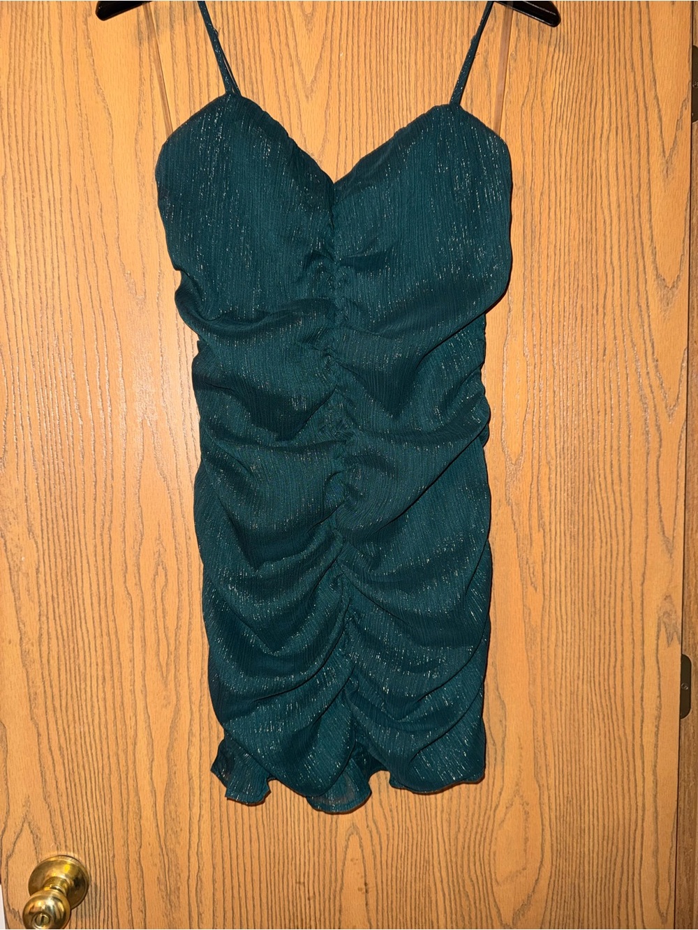 Women's Ruched Sparkly Mini Dress